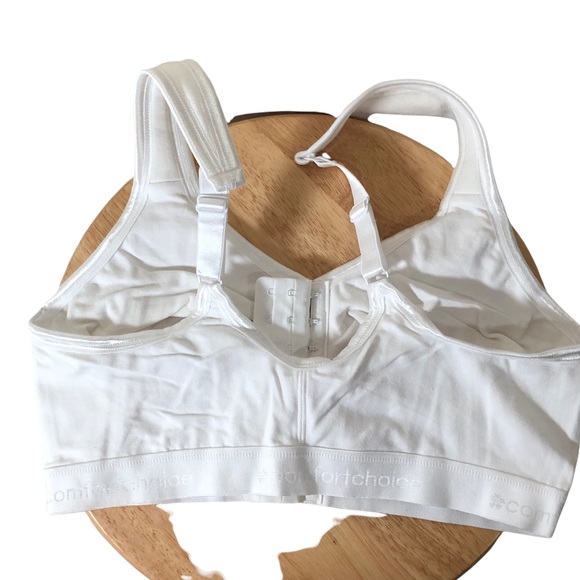 Comfort Choice Bra 38DD White Cotton Blend Front Fastened Adjust Straps - Picture 6 of 10